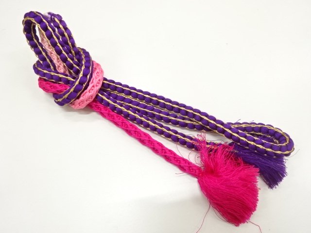 JAPANESE KIMONO / HANDTIED OBIJIME CORD 